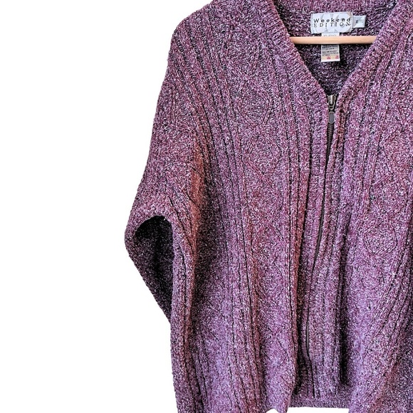 Vintage Weekend Editon zip up knit sweater - Picture 2 of 4